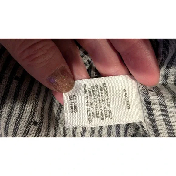 The‎ Rail Mens XXL Short Sleeve Button Up Shirt Dark Wash Dot Stripe - Picture 5 of 6